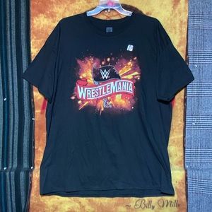 WWE Authentic Team-men’s black WRESTLEMANIA 2020 short sleeve graphic tee shirt